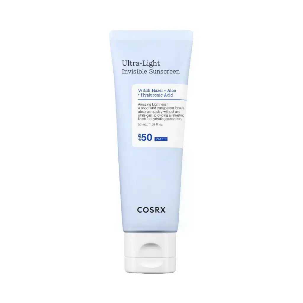 COSRXUltraLightInvisibleSunscreenSPF50_apsauginiskremasnuosaules_1024x1024 ضد آفتاب آبرسان بی رنگ الترا کوزارکس